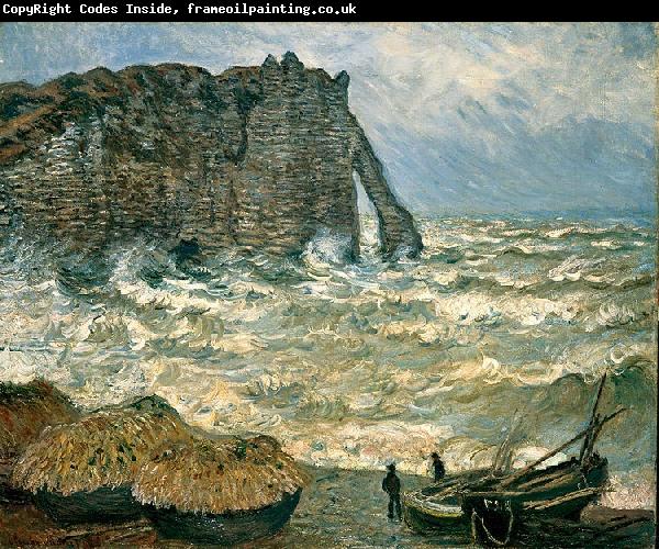 Claude Monet Agitated Sea at Etretat